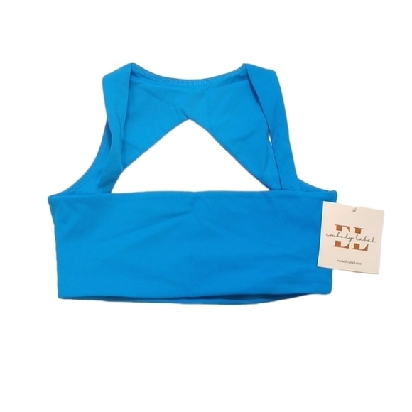 NWT Embody Label Womens Sports Bra Sz S Blue Workout Exercise Athletic Sport Run - Picture 1 of 6